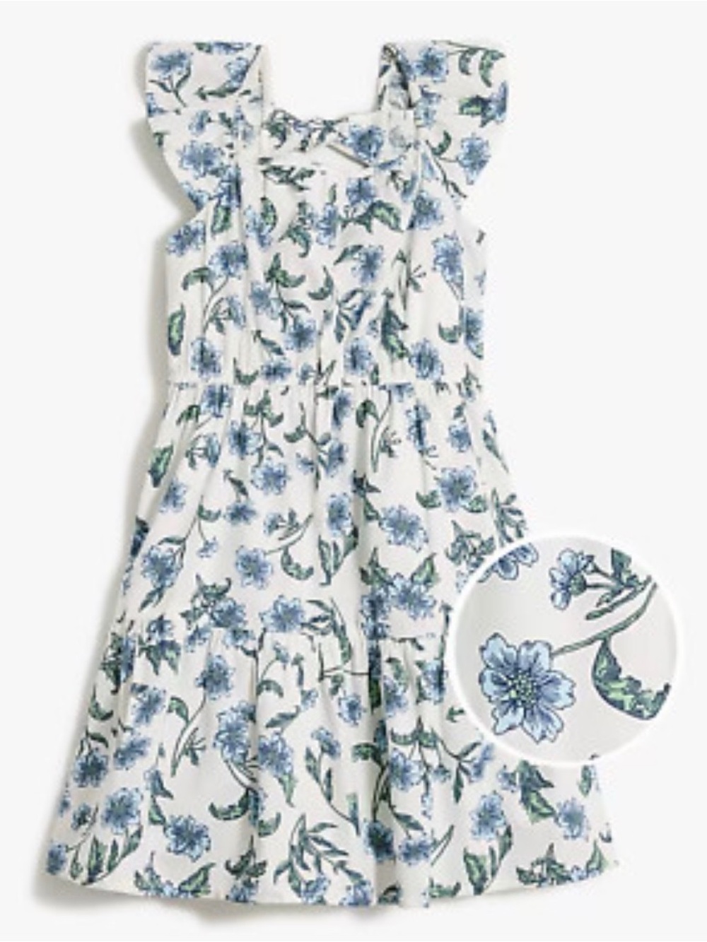 Girls crew cuts floral bow back dress size 5. EUC